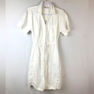 Athleta Playa White Linen Wrap Dress Coastal Casual 8